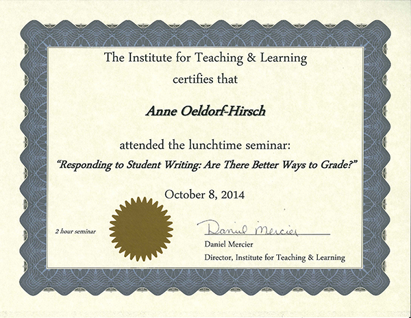 certificate: responding_to_student_writing